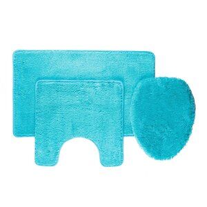 NWT Popular Florence Bathroom Bath Rug Set 86459351 Turquoise Blue One Size